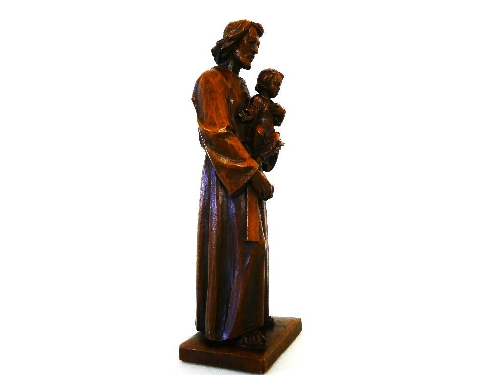 Beeld Heilige Jozef met kindje Jezus op de arm, Antiek en Kunst, Antiek | Religie, Ophalen of Verzenden