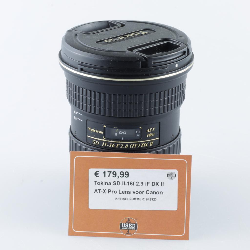 Tokina SD II-16f 2.9 IF DX II AT-X Pro Lens voor Canon, Tokina, Zo goed als nieuw, Support@tokina.com, 1-16-6, Akasaka, Minato-ku, 
Tokyo 107-0052
Japan