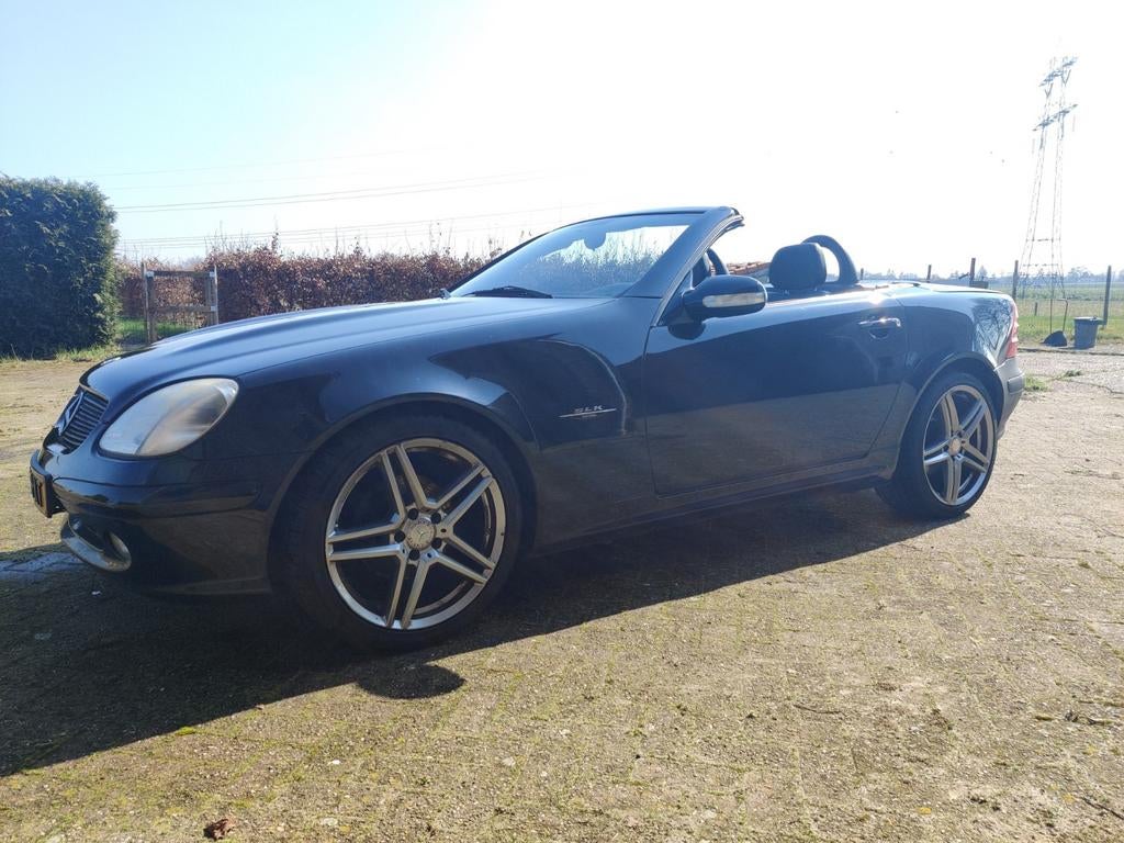 Mercedes-Benz SLK 2.0 Slk200 Kompr Roadster AUT 2002 Zwart, Auto's, Automaat, 1998 cc, Achterwielaandrijving, Zwart