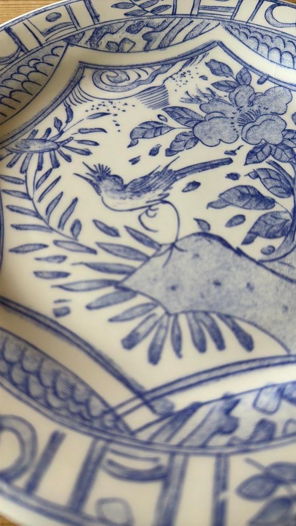 Gien OISEAU BLEU Ontbijtborden, Huis en Inrichting, Keuken | Servies, Ophalen of Verzenden, Zo goed als nieuw, Bord(en), Overige stijlen