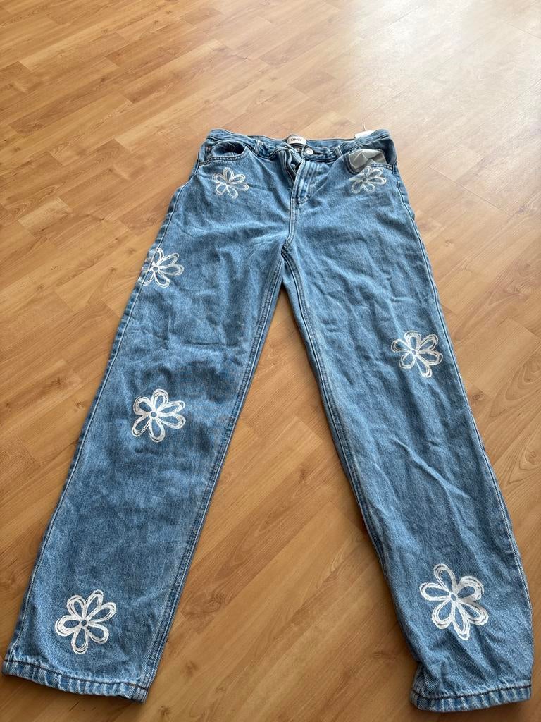 ONLY spijkerbroek met bloemen, Kleding | Dames, Spijkerbroeken en Jeans, Ophalen of Verzenden, Gedragen, Blauw, Overige jeansmaten