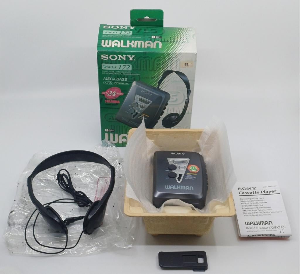 Sony Walkman WM-EX172 met koptelefoon en doos, Verzenden, Walkman