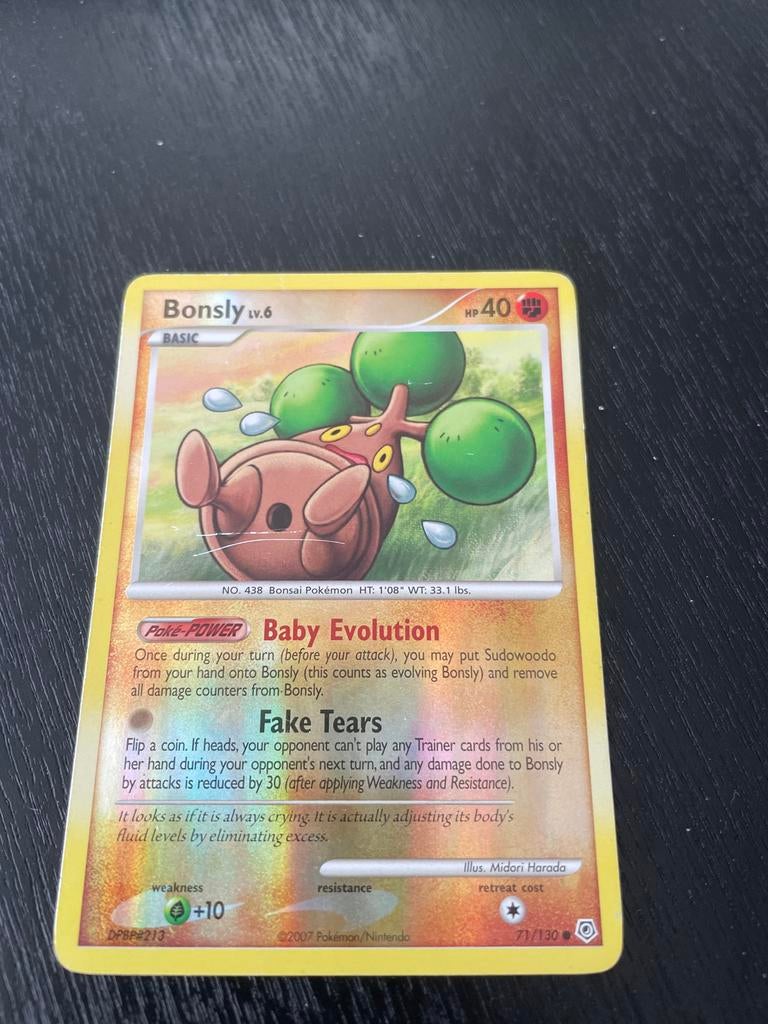 Bonsly Pokémon Kaart - DPBP#213 - 2007, Ophalen of Verzenden, Gebruikt, Losse kaart