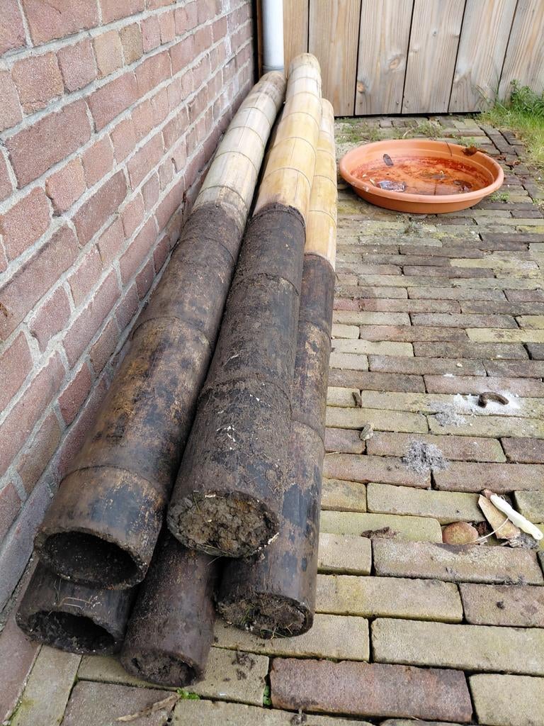 16 Bamboepalen diameter 12-14 cm, 2 meter lang, Tuin en Terras, Palen, Balken en Planken, Ophalen of Verzenden