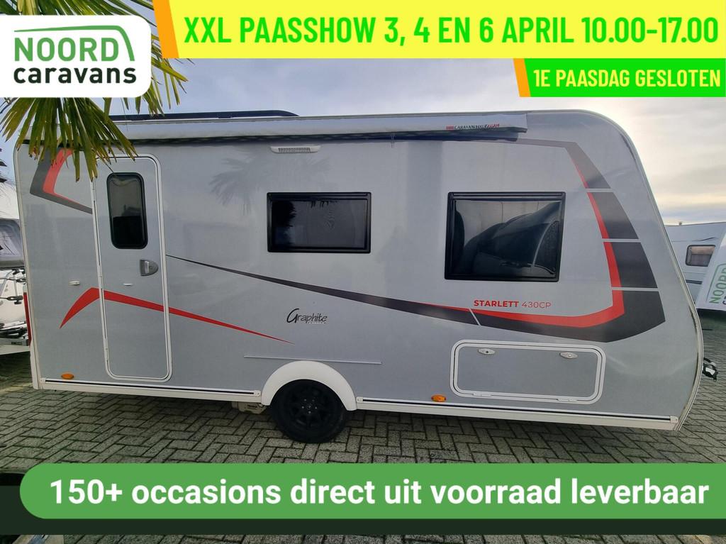 STERCKEMAN STARLETT GRAPHITE 430 CP ZAKLUIFEL + MOVER + GFK, Caravans en Kamperen, Caravans, Sterckeman, Bedrijf, 750 - 1000 kg