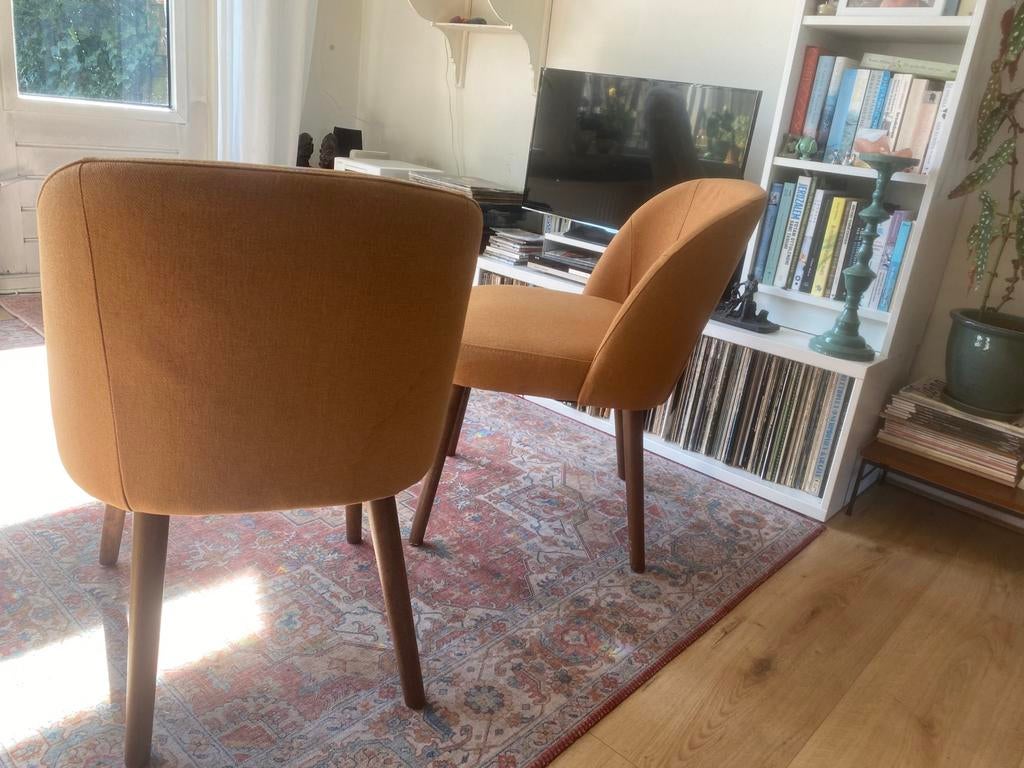 Eettafel stoelen, Huis en Inrichting, Stoelen, Ophalen, Gebruikt, Twee, Bruin