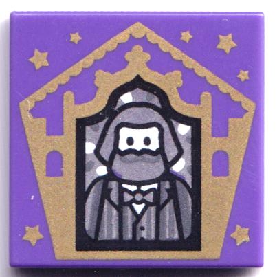 Lego Tile 2 x 2 with HP Chocolate Frog Card Bertie Bott, Gebruikt, Lego, Harry Potter, Ophalen of Verzenden