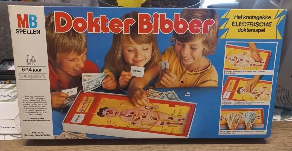 Dokter Bibber spel - 1977 versie - MB Spellen, Ophalen of Verzenden, Gebruikt, MB Spellen