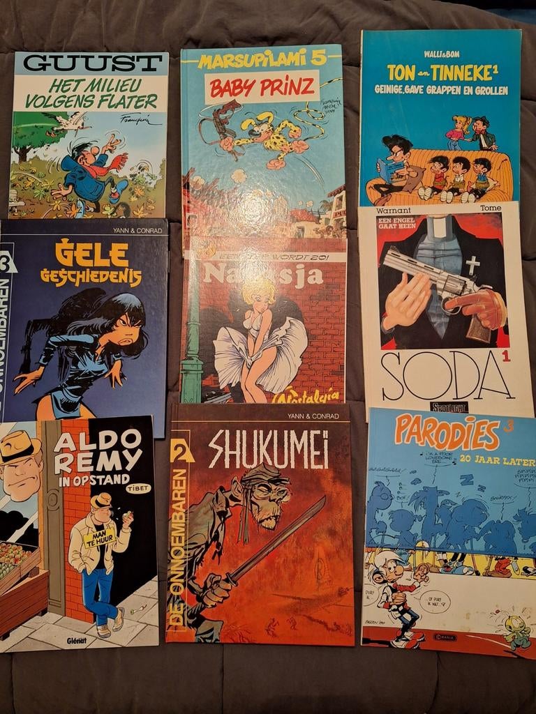 9 x diverse stripboeken (oa guust flater,soda,natasja), Meerdere stripboeken, Ophalen of Verzenden, Gelezen