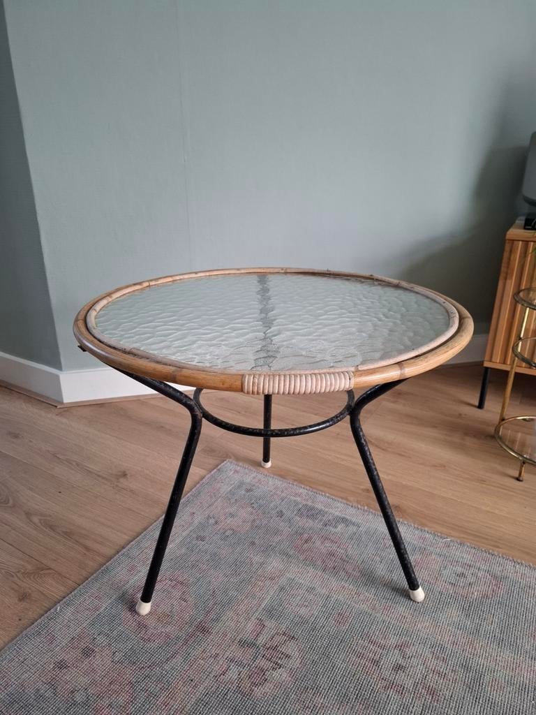 Vintage: Rohé tafel Ø64 cm, Minder dan 55 cm, Gebruikt, Rond, Ophalen