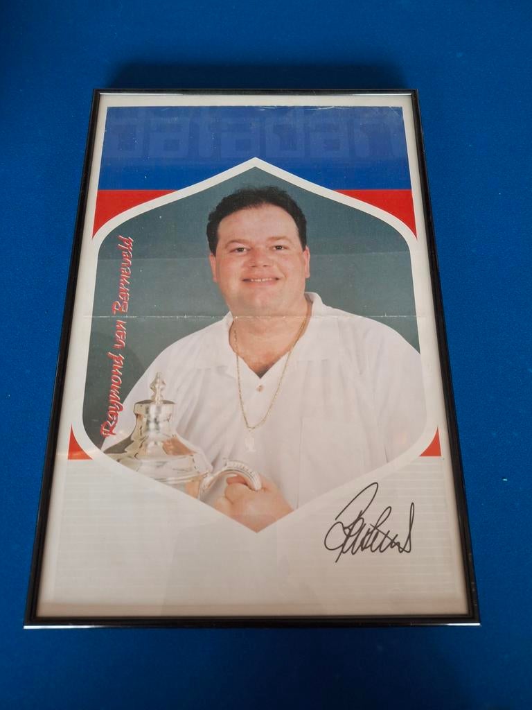 Ingelijste poster Raymond van Barneveld gesigneerd, Ophalen of Verzenden, A1 t/m A3