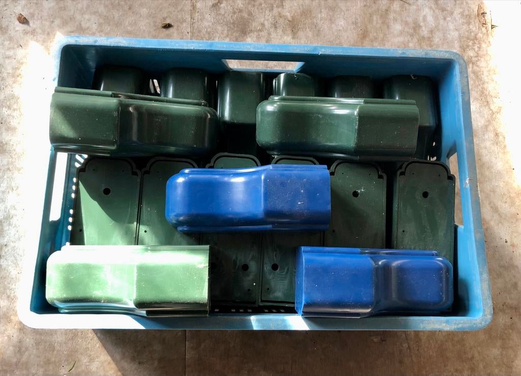 Gootklossen Polytech (oude type) - 14 blauw, 15 groen, Ophalen of Verzenden, Gebruikt