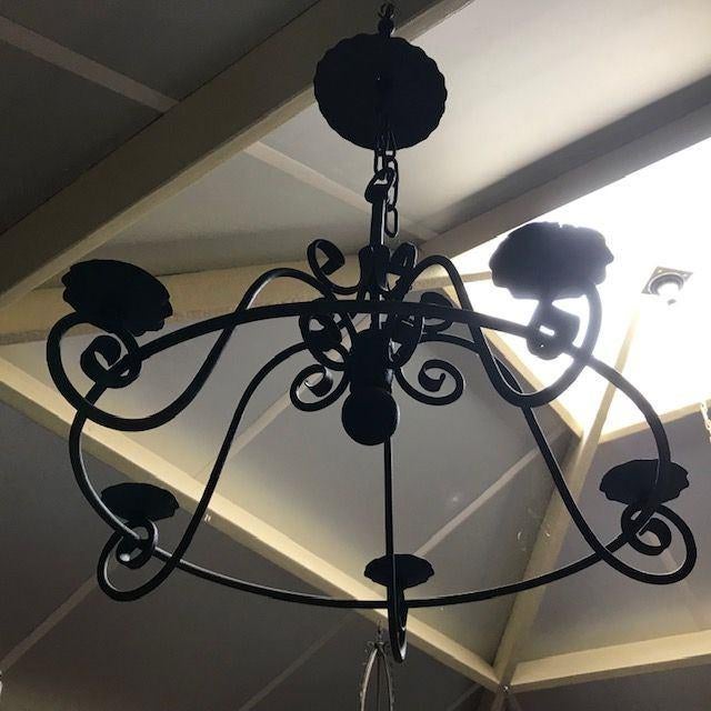 smeedijzeren kroon kaarsen plafond smeedijzer, Ophalen, Overige materialen, Gebruikt, 50 tot 75 cm