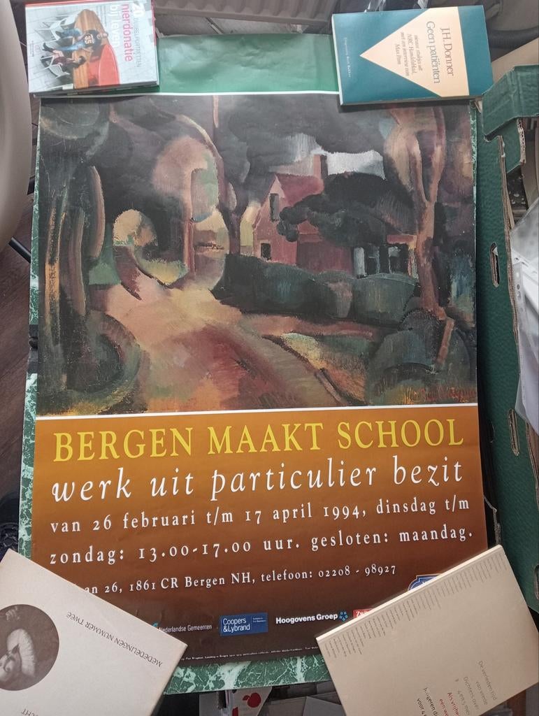 Bergense School Poster Piet Wiegman 1994, Ophalen of Verzenden