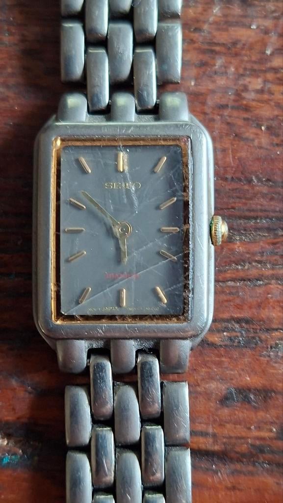 Vintage Seiko Titanium Dameshorloge - Gebruikt, maar werkt!, Sieraden, Tassen en Uiterlijk, Horloges | Heren, Gebruikt, Polshorloge