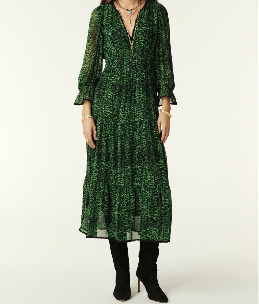 Ba&sh Clovia Jurk - Maat 40 / 3 - Perfecte Staat, Kleding | Dames, Maat 38/40 (M), Ophalen of Verzenden, Zo goed als nieuw, Onder de knie