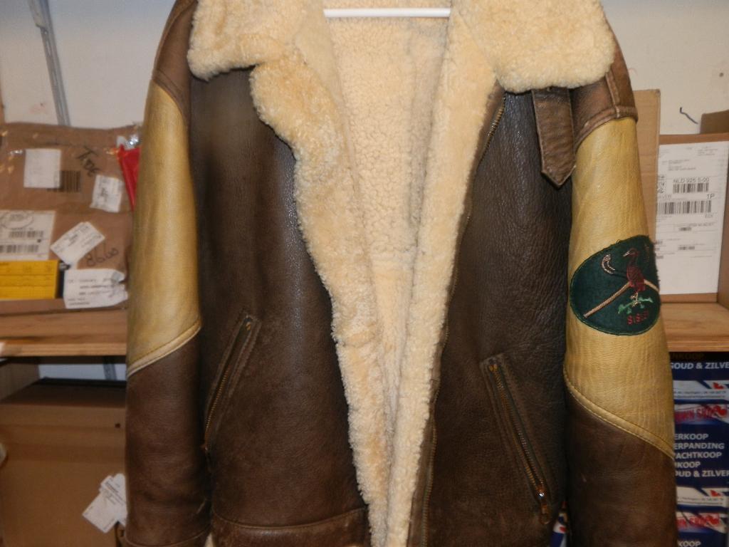 Pilotenjack schapenvacht en leder merk Sisley Italy, Maat 52/54 (L), Overige kleuren, Sisley, Ophalen of Verzenden