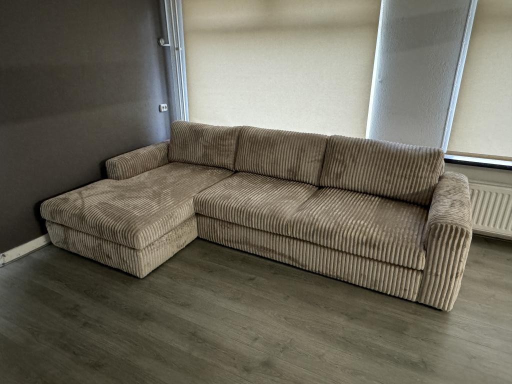 !!ACTIE!! Hoekbank Brede Ribstof, Huis en Inrichting, Banken | Bankstellen, Niet ingevuld, Nieuw, Niet ingevuld, Niet ingevuld