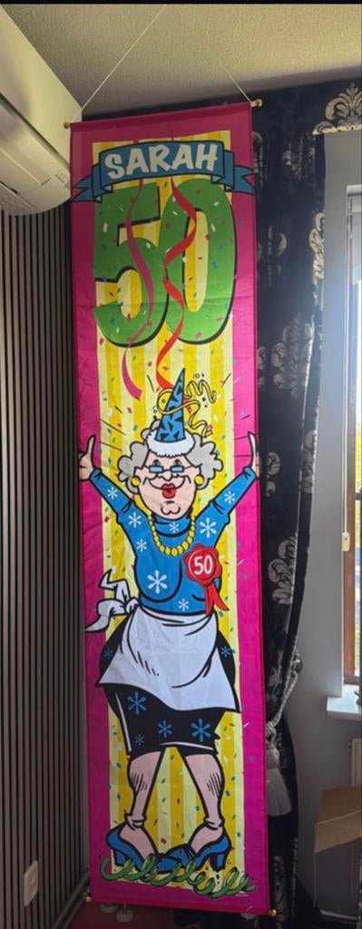 Sarah 50 jaar banner - Feestelijke versiering, Ophalen of Verzenden, Nieuw, Versiering, Abraham of Sarah