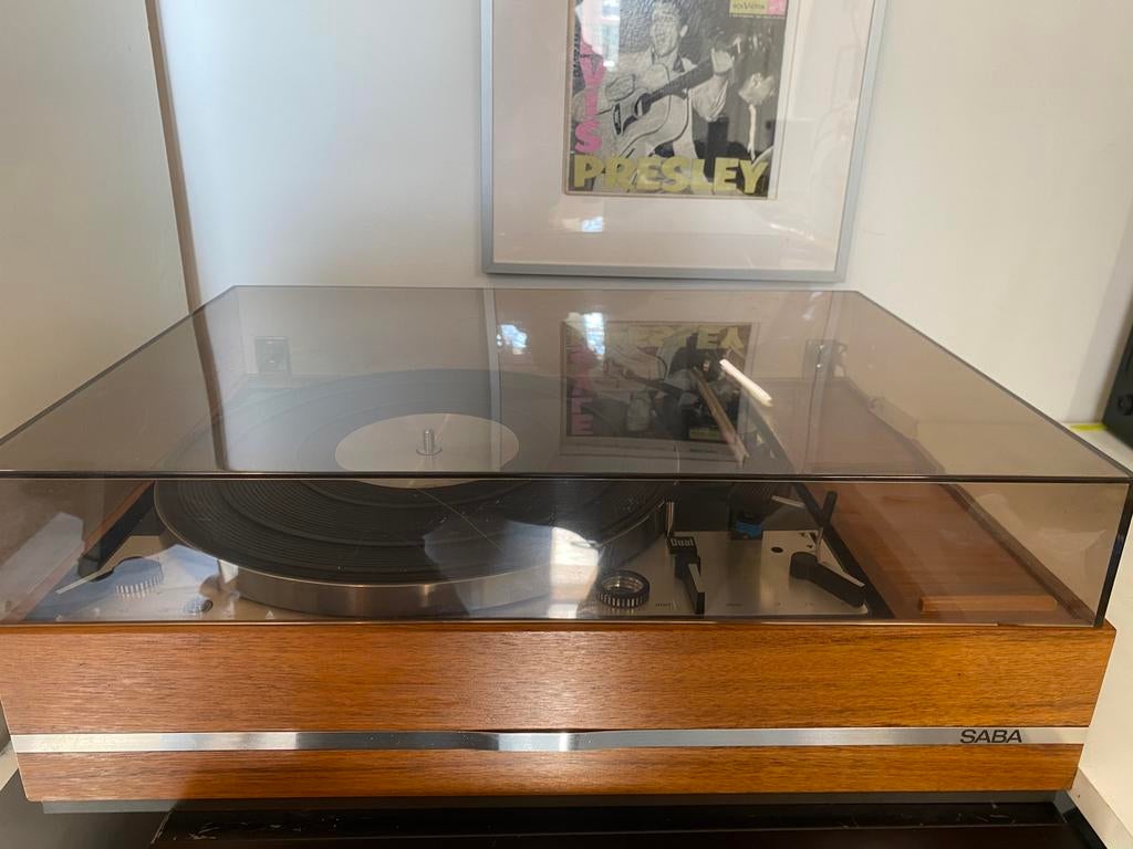 Dual 1229 gereviseerd, in mooie Saba plint +nw AT element., Audio, Tv en Foto, Platenspelers, Ophalen, Zo goed als nieuw, Dual