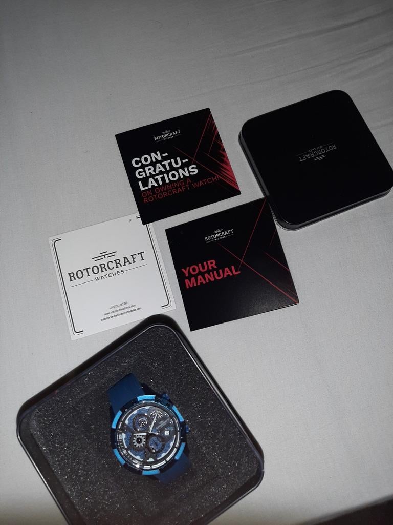 Rotorcraft horloge, nieuw in doos, Sieraden, Tassen en Uiterlijk, Horloges | Heren, Ophalen, Nieuw, Staal, Overige merken