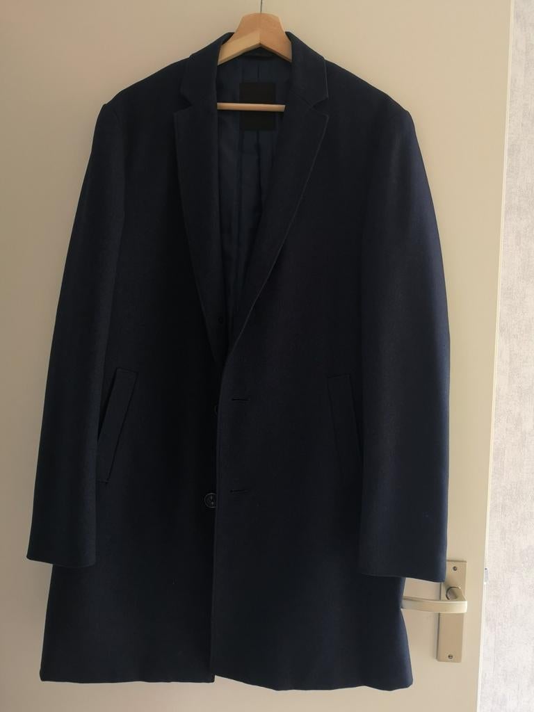 Lange heren coat/colbert blauw, Ophalen of Verzenden, Zo goed als nieuw, Maat 52/54 (L), Blauw