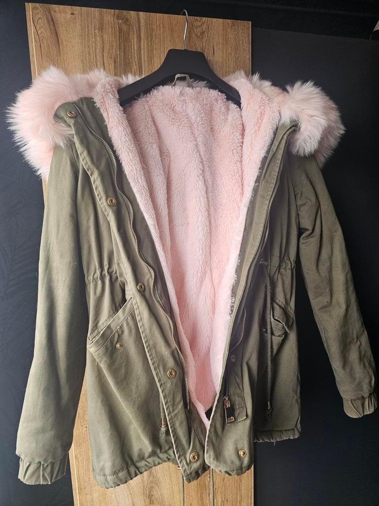 Gevoerde winterjas, Ophalen of Verzenden, Gedragen, Maat 36 (S), Roze