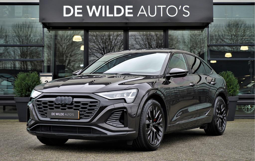 Audi Q8 Sportback e-tron 50 quattro S-line Pano Luchtvering, Auto's, Audi, Automaat, Zwart, Bruin, Q8 e-tron