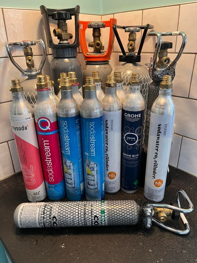 Koolzuur Sodastream Quooker Blokker CO2 flessen vulling, Ophalen of Verzenden, Zo goed als nieuw