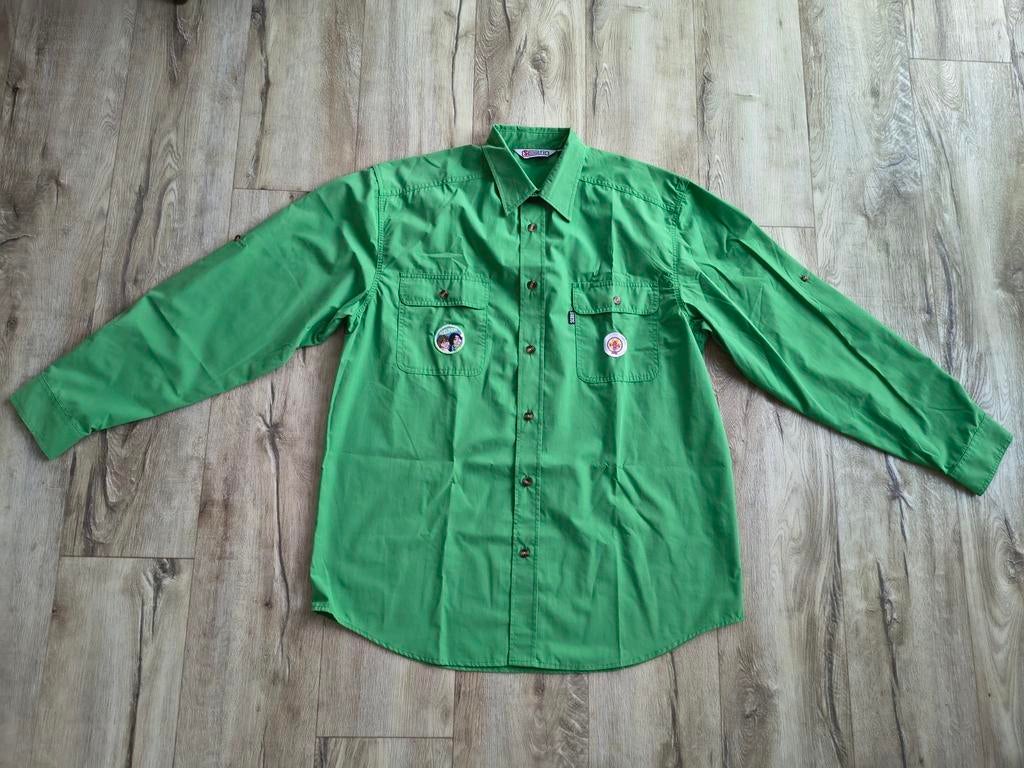 Mooie groene scoutingblouse, Welpen uniform, Scoutfit, XL., Onb, Ophalen of Verzenden, Kleding, Onb