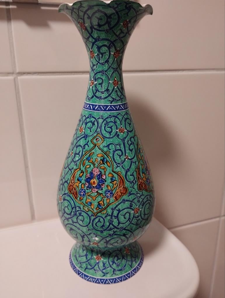 Minakari enamel geëmailleerde vaas, Antiek en Kunst, Antiek | Vazen, Ophalen of Verzenden