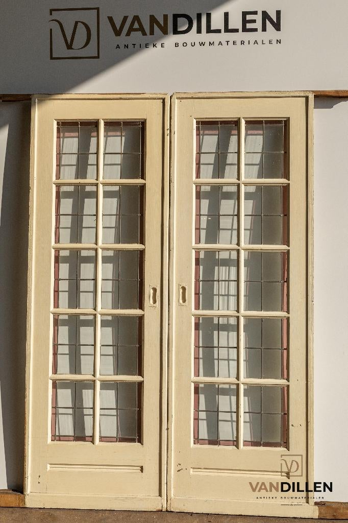 100+ oude ensuite - schuifdeuren glas in lood A kwaliteit!, Gebruikt, 120 cm of meer, Binnendeur, Ophalen of Verzenden