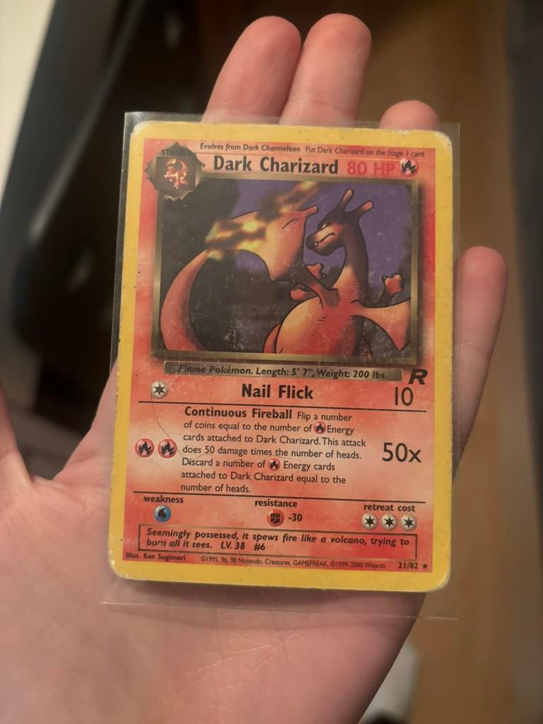 Dark Charizard 1995, Hobby en Vrije tijd, Verzamelkaartspellen | Pokémon, Ophalen of Verzenden, Gebruikt