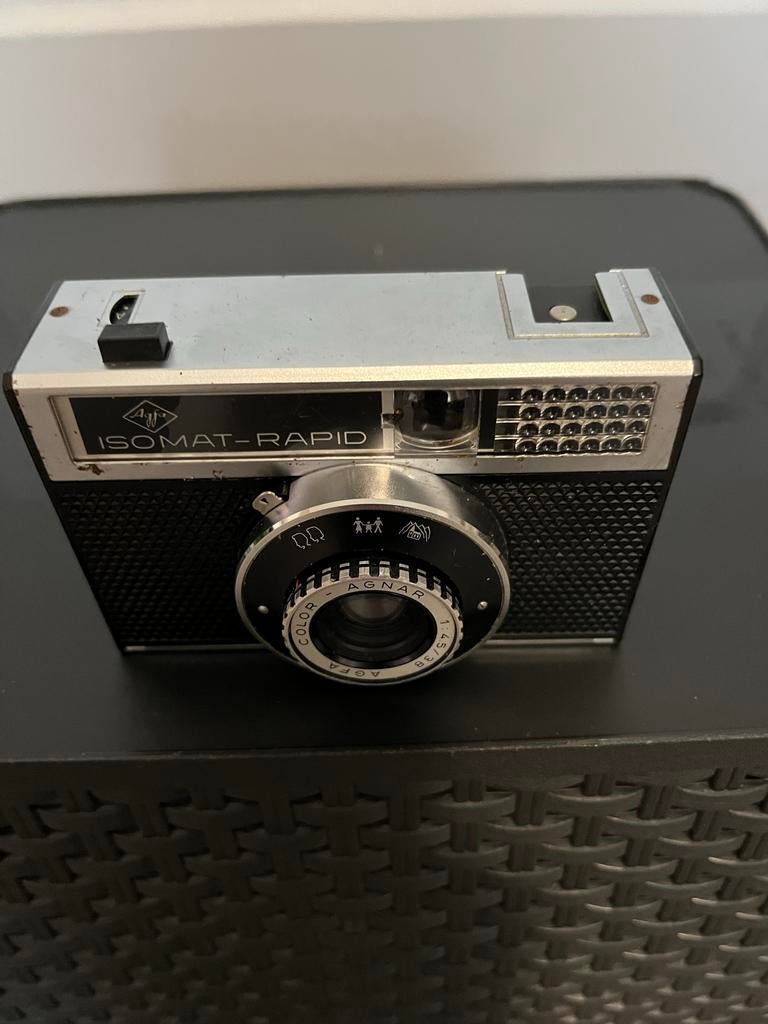 Vintage Agfa Isomat-Rapid camera met Agnar 45/38 lens, Ophalen of Verzenden, Gebruikt, Compact, Overige Merken