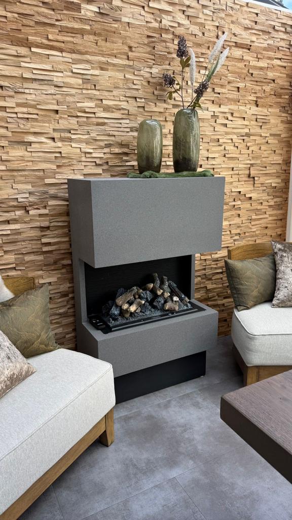 Moderne elektrische haard met ombouw, Huis en Inrichting, Haarden, Ophalen of Verzenden, Zo goed als nieuw, Vrijstaande haard