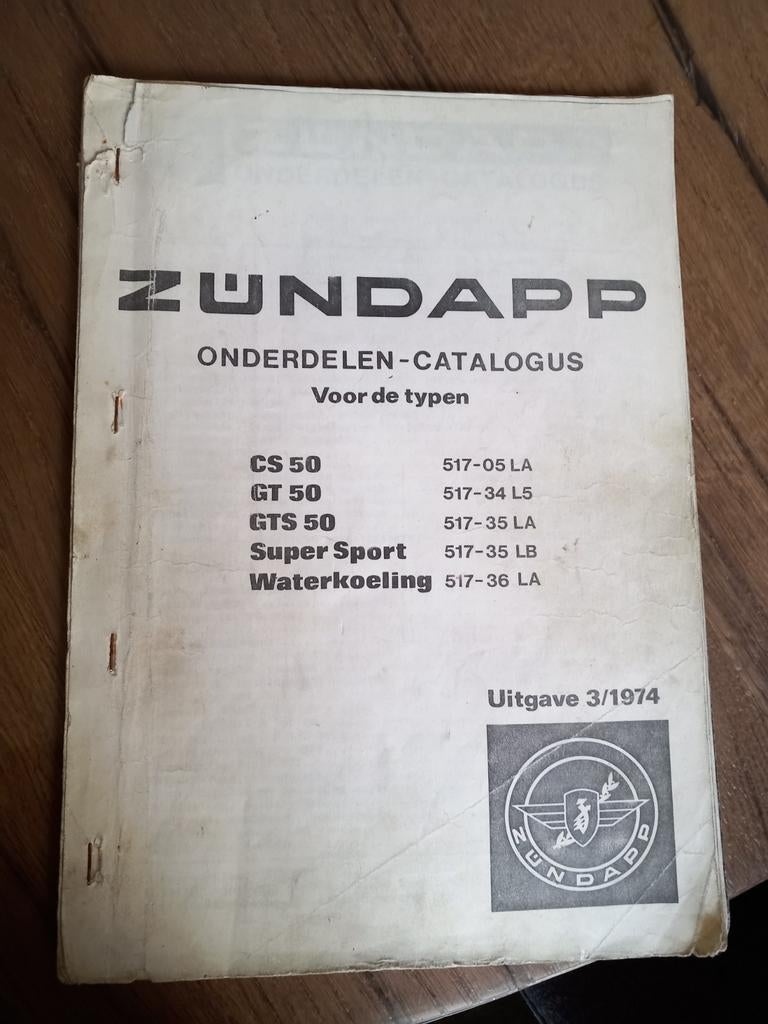Orgineel Zundapp 517 onderdelenboek, Ophalen of Verzenden