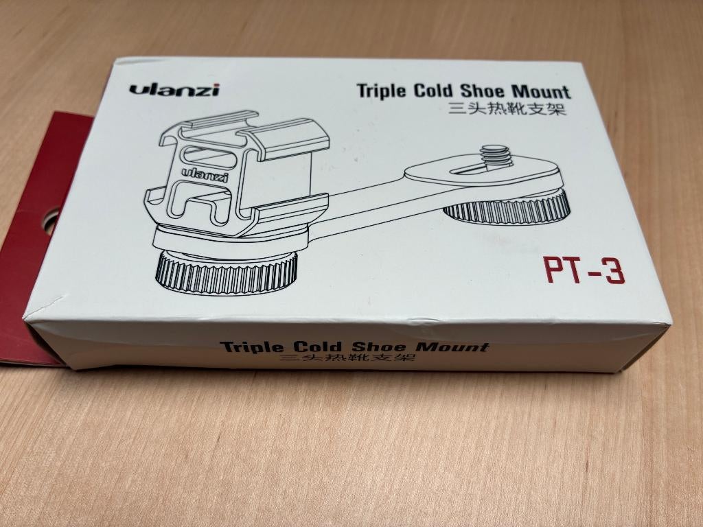 ULANZI PT-3 Triple Cold Shoe Mount met verlengstuk !, Audio, Tv en Foto, Fotografie | Statieven en Balhoofden, Verzenden, Nieuw