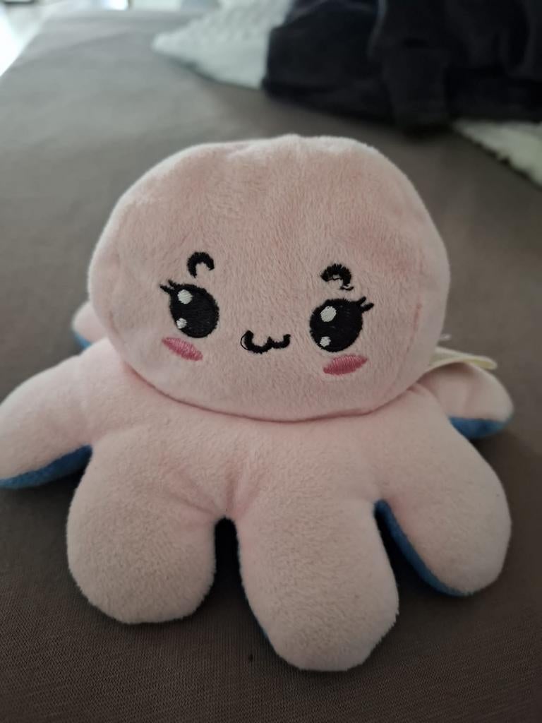 Omkeerbare Knuffel Octopus - Roze/Blauw, Ophalen of Verzenden
