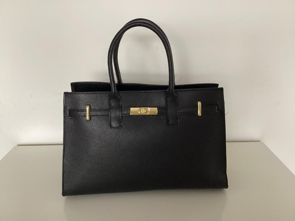 Zwarte leren tas met lange verstelbare band, Ophalen of Verzenden, Nieuw, Zwart, Handtas