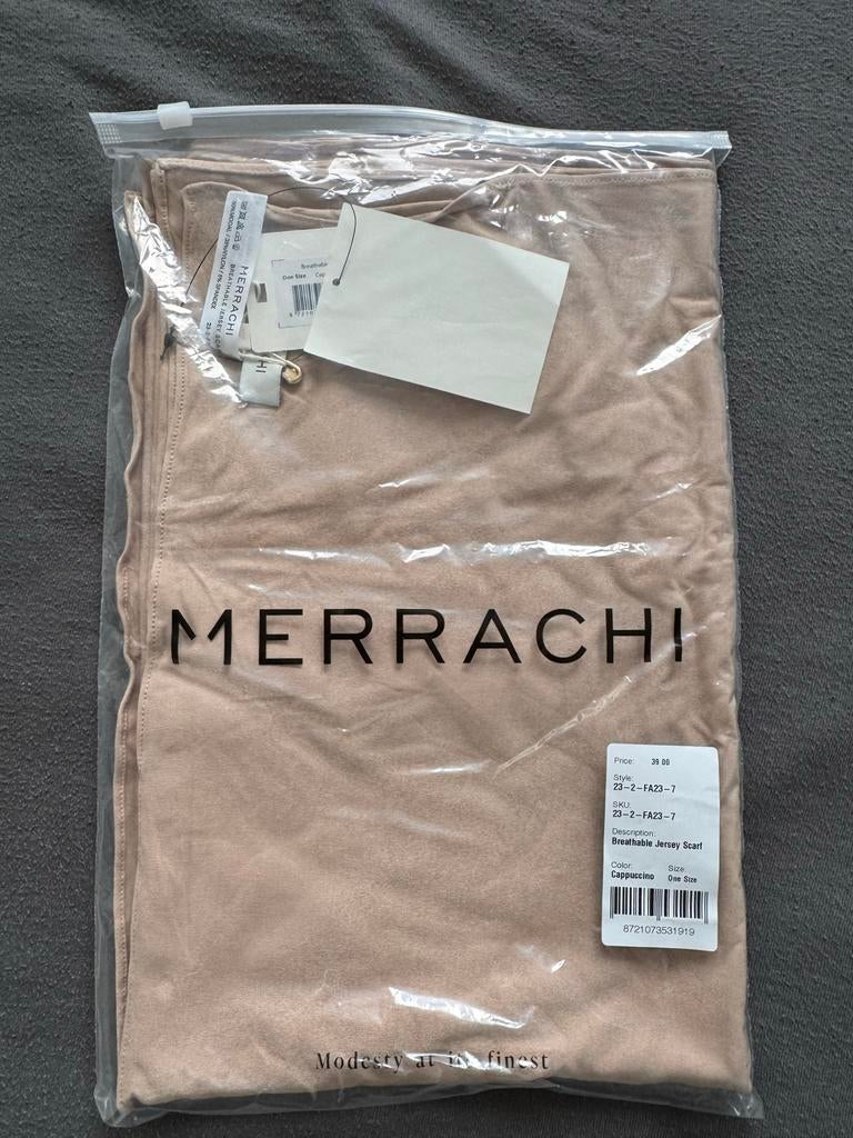 Merrachi Ademende Jersey Sjaal - Cappuccino, Kleding | Dames, Overige Dameskleding, Nieuw, Ophalen of Verzenden