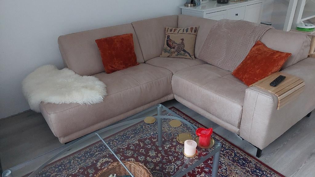 Microvezel hoekbank 2,05 x 2,2 m, Ophalen, Overige materialen, Hoekbank, Zo goed als nieuw