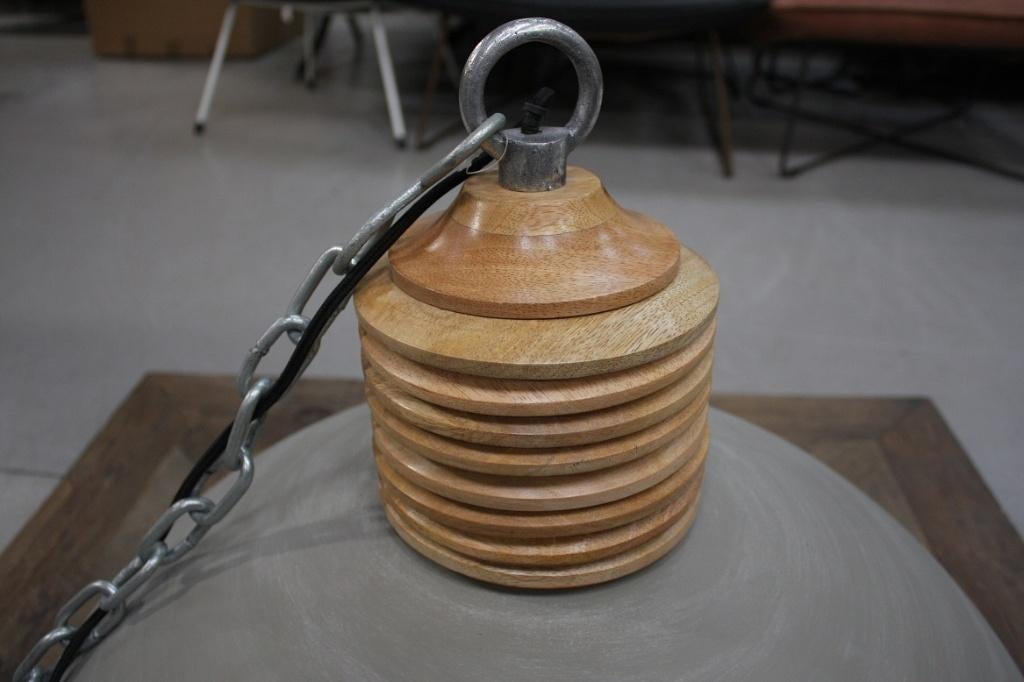 Grote ronde hanglamp AVERY Light & Living metaal hout Ø70, Ophalen of Verzenden, Zo goed als nieuw, Hout, 50 tot 75 cm