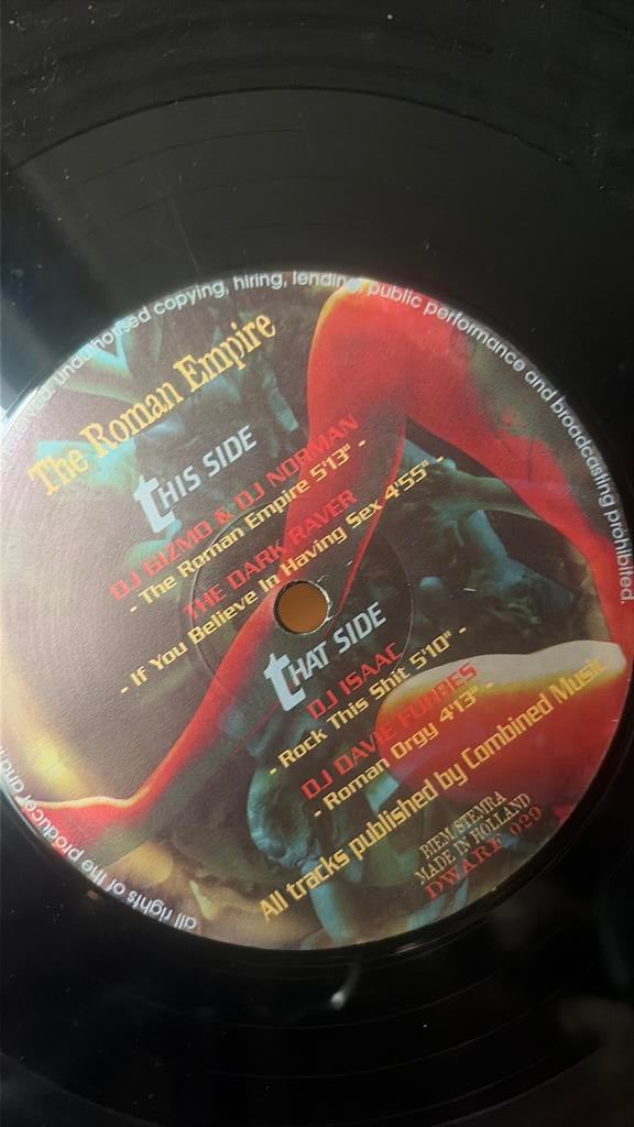 Dwarf records The Roman Empire, Cd's en Dvd's, Vinyl | Dance en House, Verzenden, Zo goed als nieuw, 12 inch, Techno of Trance