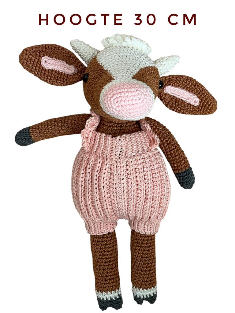 Gehaakte koe, knuffel, nieuw, Ophalen of Verzenden, Nieuw, Koe