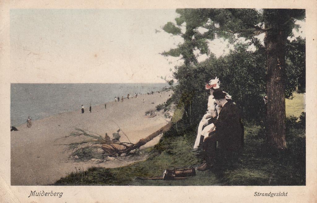 Muiderberg   -   strandgezicht                 =0001=, Ophalen of Verzenden, Voor 1920, Gelopen, Noord-Holland