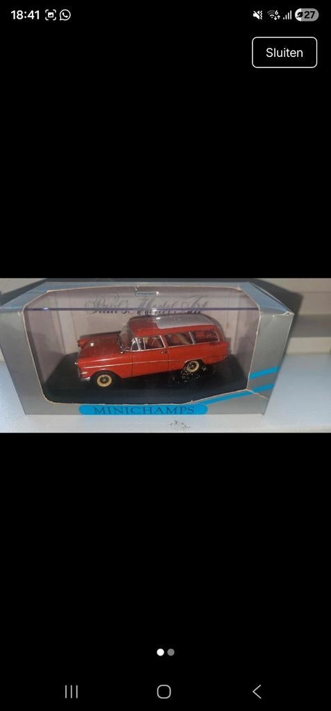 Minichamps Opel Rekord A Caravan 1:43, Verzenden, Zo goed als nieuw, Auto, MiniChamps