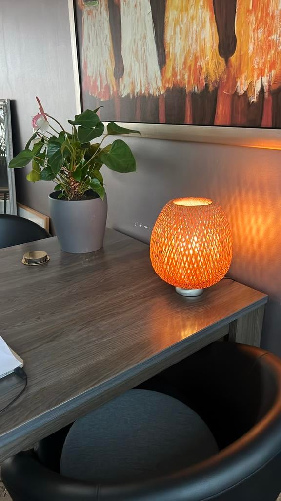 Bamboe tafellamp / hanglamp - sfeervol en uniek, Ophalen of Verzenden, Zo goed als nieuw
