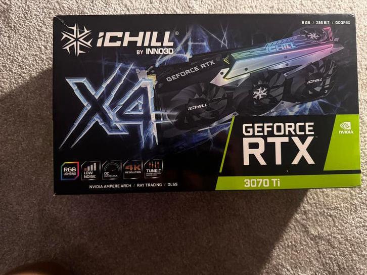 Inno3D GeForce RTX 3070 Ti iChill X4 Videokaart, Computers en Software, Videokaarten, Gebruikt, HDMI, GDDR6, PCI-Express 4