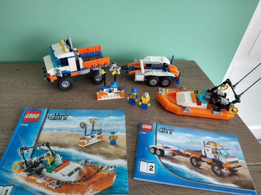 Lego City 7726 Kustwacht Unimog 4x4 wagen reddingsbrigade, Ophalen of Verzenden, Zo goed als nieuw, Complete set, Lego