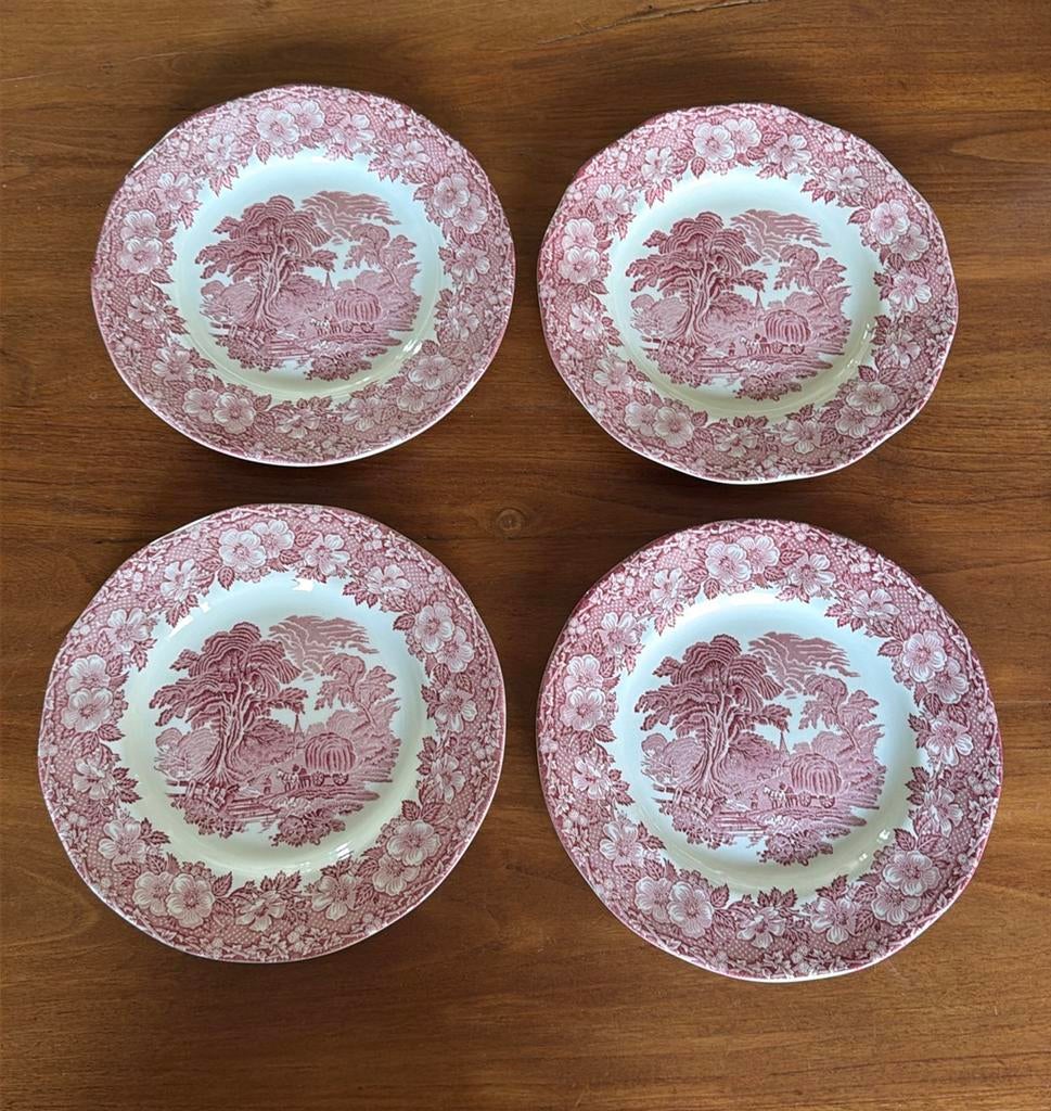 4 Wedgwood Woodland dinerborden, Ophalen of Verzenden, Zo goed als nieuw, Bord(en), Wedgwood